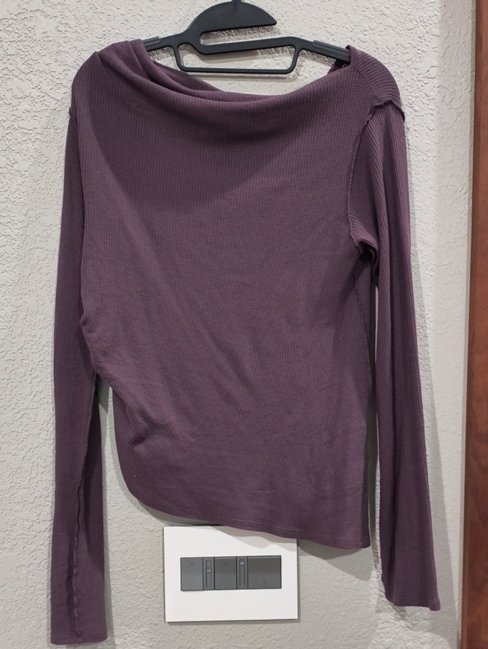 New Long Sleeve Ribbed Top - Mauve Purple